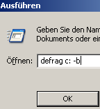 Undokumentierte Defrag-Option